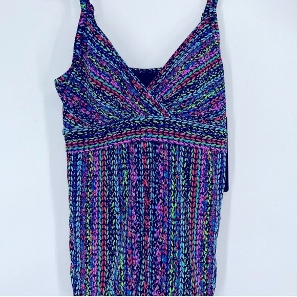 Miraclesuit Women's Stitch It Cleo TankiniV neck swimsuit swimwear Size 16 - Picture 5 of 9